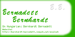 bernadett bernhardt business card